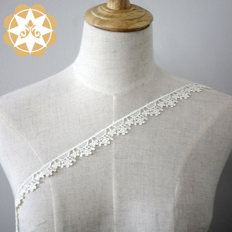 Embroidery Lace Trim Hollow Cut Floral Embroidery White Lace Trim
