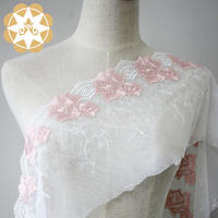 Polyester Embroidery lace Bright flowers for lingerie Wholesale