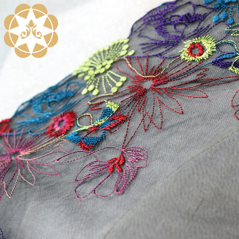 Winsunemb -Best Embroidery Lace Fabric Colorful Floral Lace For Lingeries-4