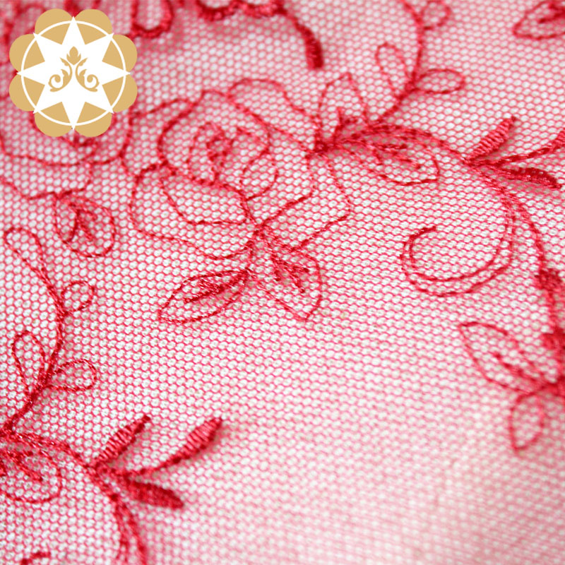 Winsunemb -Best Embroidery Red Lace Fabric Manufacture-4