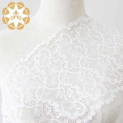 Embroidery Lace Fabric  Hollow Cut Floral for Dress