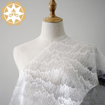 Embroidery Lace Fabric For Bridal Water ripples