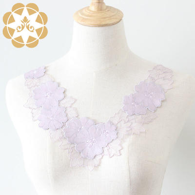 Embroidery Floral Dress Applique Motif Blouse Sewing DIY Neckline