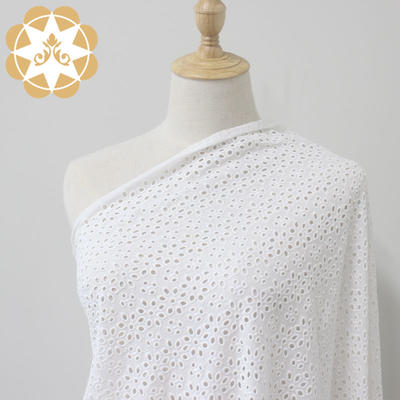 Cotton  Facric Eyelet Lace High Quality Embriodery For Personalized Curtains and Cool Breezy Shirt