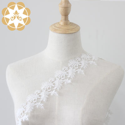 Eyelash lace trimming leaves embroidery pattern for Bridal gowns veils/lingerie/bralette costumes and crafts