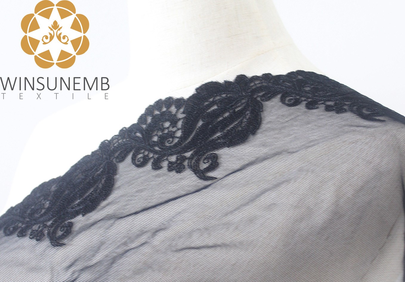 Winsunemb -Lace Fabric | Surrounded By Love Mermaid Single-wave Embroidery Lace Trimming 21 Cm-3
