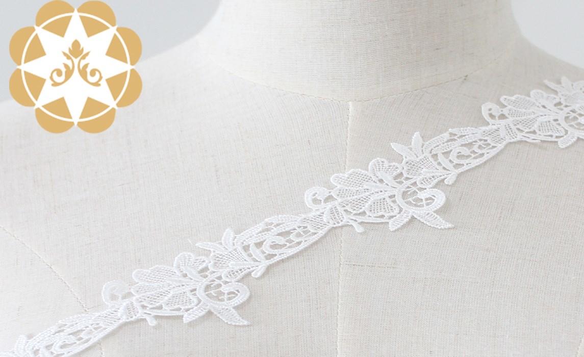 eco-Friendly stretch lace trim pattern bulk production for fashion garment-1